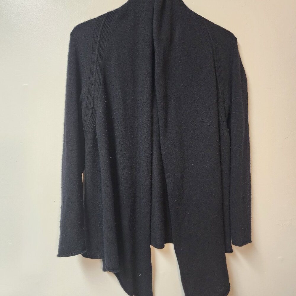 Antonio Melani open front black 100 cashmere cardigan Large RN58909